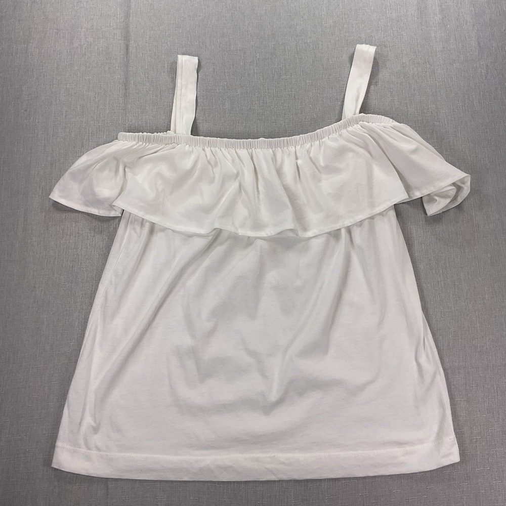 J Crew White Top with off the Shoulder Size S
